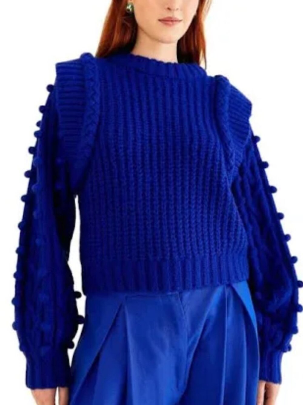 FARM Rio Cobalt Blue Braided Sweater